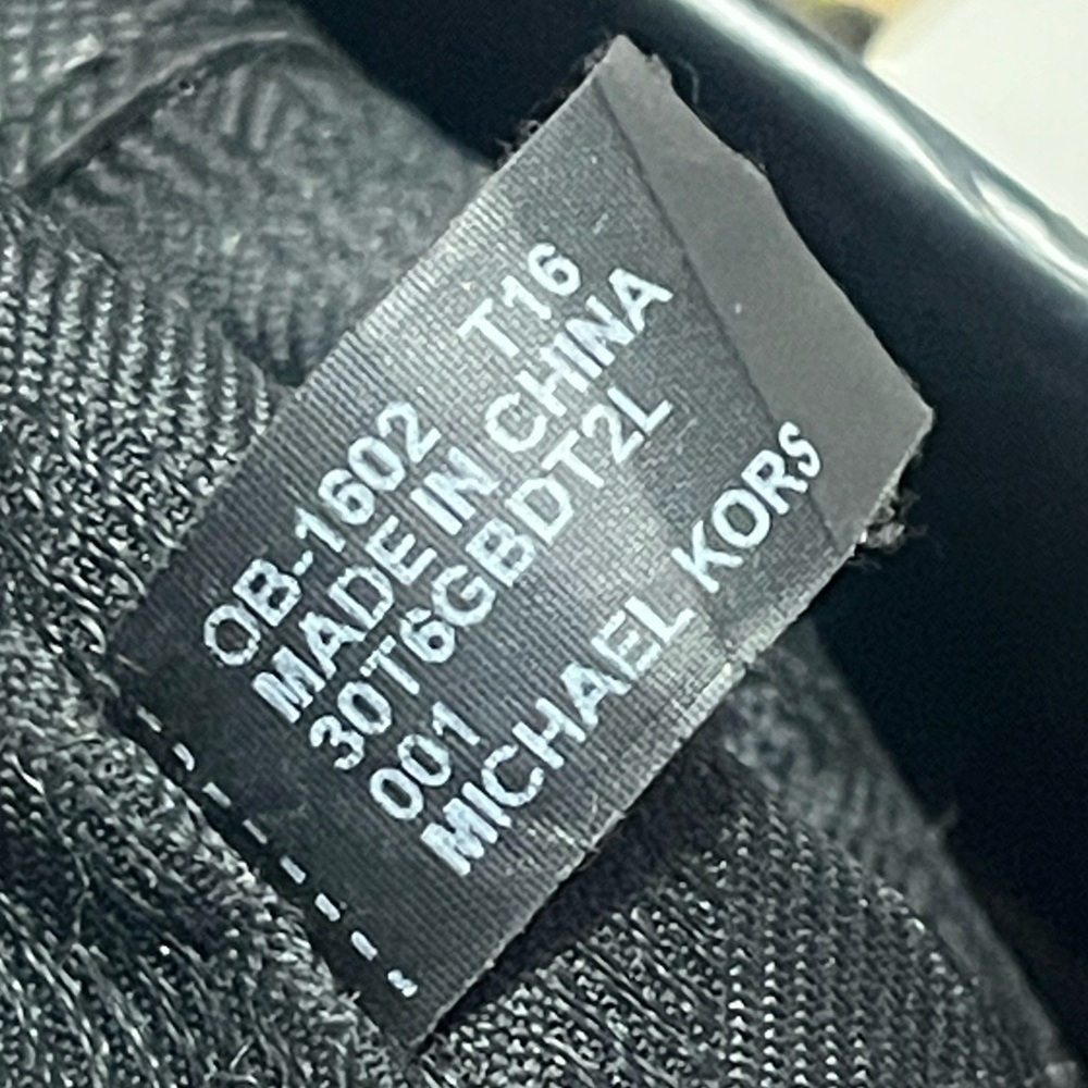 Michael Michael Kors Bridgette Medium East West Leather Tote Bag Black Gold - Picture 14 of 15